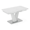 Caribu 4 To 6 Extendable Dining Table With Set Of 6 Doris Swivel Accent Chairs (Colour- Dark Grey, Finish- White High Gloss)