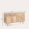 Atlantis Solid Wood Sideboard in Mango Natural Finish