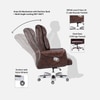 Endeavour High Back Leatherette Office Chair In Brown Colour