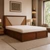 Shilp Solid Wood Comfort Queen Bed Box Storage Provincial Teak Finish Mattress 60 x 78 Inches