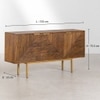 Carlem Solid Mango Wood Sideboard with 4 Door in Natural Finish