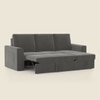 Kowloon Sectional 3 Seater Pull Out  Sofa Cum Bed with Storage in Slate Ash Grey Velvet Colour