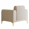 Veniza Velvet 1 Seater Sofa In Cream Colour