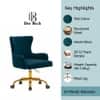Doe Buck Adan Modern Teal Velvet Office Chair