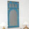 Tale Wood Carved Mirror Frame in Distressed Dark Blue