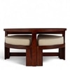Nashville Sheesham Wood Accent Coffee Table Set With 4 Stools In Honey Finish