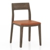 Clarke Solid Wood Dining Chair Set of 2 in Danish Walnut Finish with Tan Leatherette