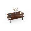 Eatame Engineered Wood Coffee Center Sofa Tea/Teapoy Console Table With Metal Legs For Sofa Set Living Room Home Hall (Brown Maple)