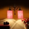 Devansh Metal Electric Wall Light in Pink Colour with Pink Shade Count of 2 Lights