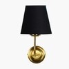 Devansh Metal Electric Wall Light in Gold Colour with Black Shade Count of 1 Light