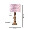 Devansh Multicolor Cotton Table Lamp With  Wood Natural Base (7X17.5 Inches)-16