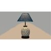 Scarlet Turquoise Jute Glass Table lamp with Iron Base