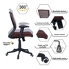 Ebeaony Mid Back Ergonomic Chair in Brown Colour