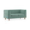 Rubik Luxe 2 Seater Fabric Sofa in Dusty Turquoise Velvet Colour