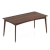 Saar Teak Wood Dining Table 6 Seater with 6 Tessa Dining Chairs (Finish: Espresso Teak, Colour: Burnt Orange)
