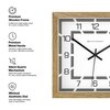 Geometric Square Wooden Wall Clock with Minimal Numeric Dial