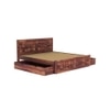 Diamond Solid Wood King  Size Bed With Box Storage (Teak Finish)