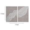 Abstract Taupe Wool Silk Wall Art 2 Panel Set 7 x 5 Feet