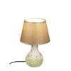 Cream Ceramic Table Lamp Brown Shade