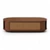 Tavia Oval Sheesham Wood and Cane Coffee Table in Walnut Finish