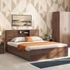 Amy Engineered Wood King Size Box Storage Bed In Classic Walnut Finish