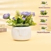 Purple Artificial Flowers With Modern Planter