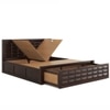 Diamond Box and Drawers Storage King Bed in Walnut Finish