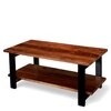 Aroda Sheesham Wood Contemporary Rectangle Coffee Table In Natural Teak Finish