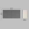 4 Door Mirror Glossy Triple Layered Uv Resistant Handless Cabinet In Grey Finish