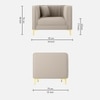 Texude Velvet 1 Seater Sofa in Cream Colour
