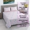 Laya Pink Floral 400 TC Cotton Flat Super King Size Bedsheet with 2 Pillow Covers – Threads