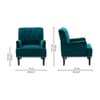 Velora Tufted Back Fabric Lounge Chair in Teal