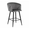 Doe Buck Velvet Counter Height Bar Stool in Grey Colour