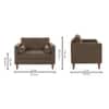 Bruch Boucle Fabric Arm Chair in Brown Colour