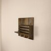 Somerset Wooden Wall Shelf Organiser With Key Holders