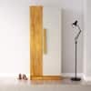 Hexa Red Wooden 1 Door Wardrobe with Hanging Space in Giant Wood and Frosty White Colour