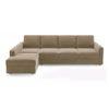 Apollo Sofa (Colour : Fawn Velvet, Cushion : Soft, Back Type : Regular, Seating Capacity : Left Aligned 3 Seater + Left Aligned Chaise)