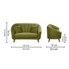 Nilo Velvet 2 Seater Sofa Mint Green  in Colour