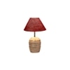 Maroon Jute with White Brushed Wood Table Lamp
