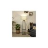 Angular Beige Jute Floor Lamp with Beige Jute Base