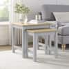 Wynmist Nesting Side Table Natural Mango Wood Top Grey Base