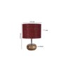 Molly Maroon jute & solid wood table lamp