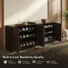 Bennis 21 Pair Shoe Rack in Dark Walnut Finish