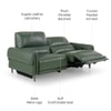 Vivian Three Seater Motorized Leather Recliner in Hunter Green Colour