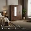 Hilton 4 Doors 2 Drawers Wardrobe With Mirror and Lock - Chestnut Acacia