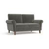 Oxford 2 Seater Fabric Sofa in Ash Grey Velvet Colour