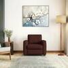 Apollo 1 Seater  Fabric Sofa In Deep Crimson Velvet Colour