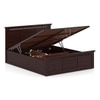 Fidora Solid Wood Queen Size Bed With Hydraulic Storage (Mahogany Finish)