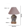 Devansh Conical Grey Cotton Shade Lamp With Wood & Mosaic Glass Base For Decoration/Office/Home/Gifting/Study For Decoration/Office/Home/Gifting/Study -(10X10X14.5) Inches -A