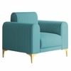 Veniza Velvet 1 Seater Sofa In Aqua Blue Colour